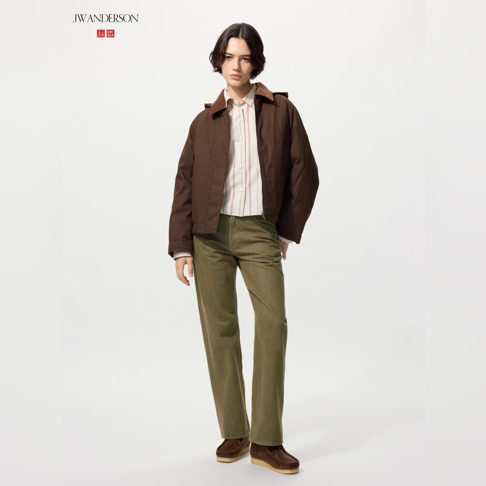 UNIQLO x JW Anderson women’s olive green straight jeans